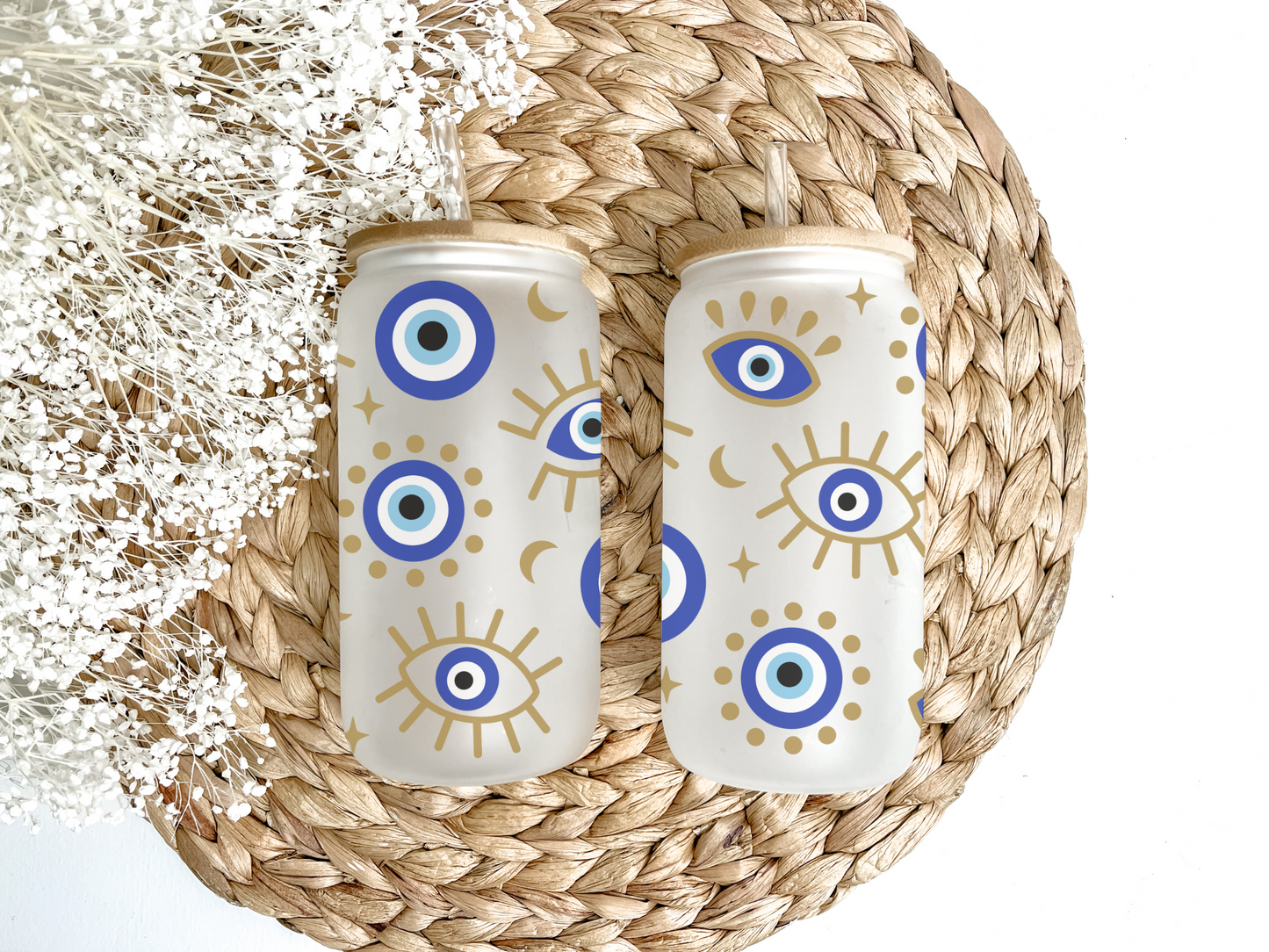 16oz Evil Eye Glass Tumbler