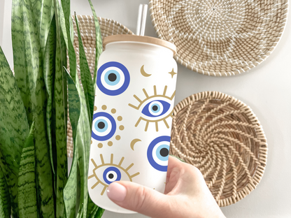 16oz Evil Eye Glass Tumbler