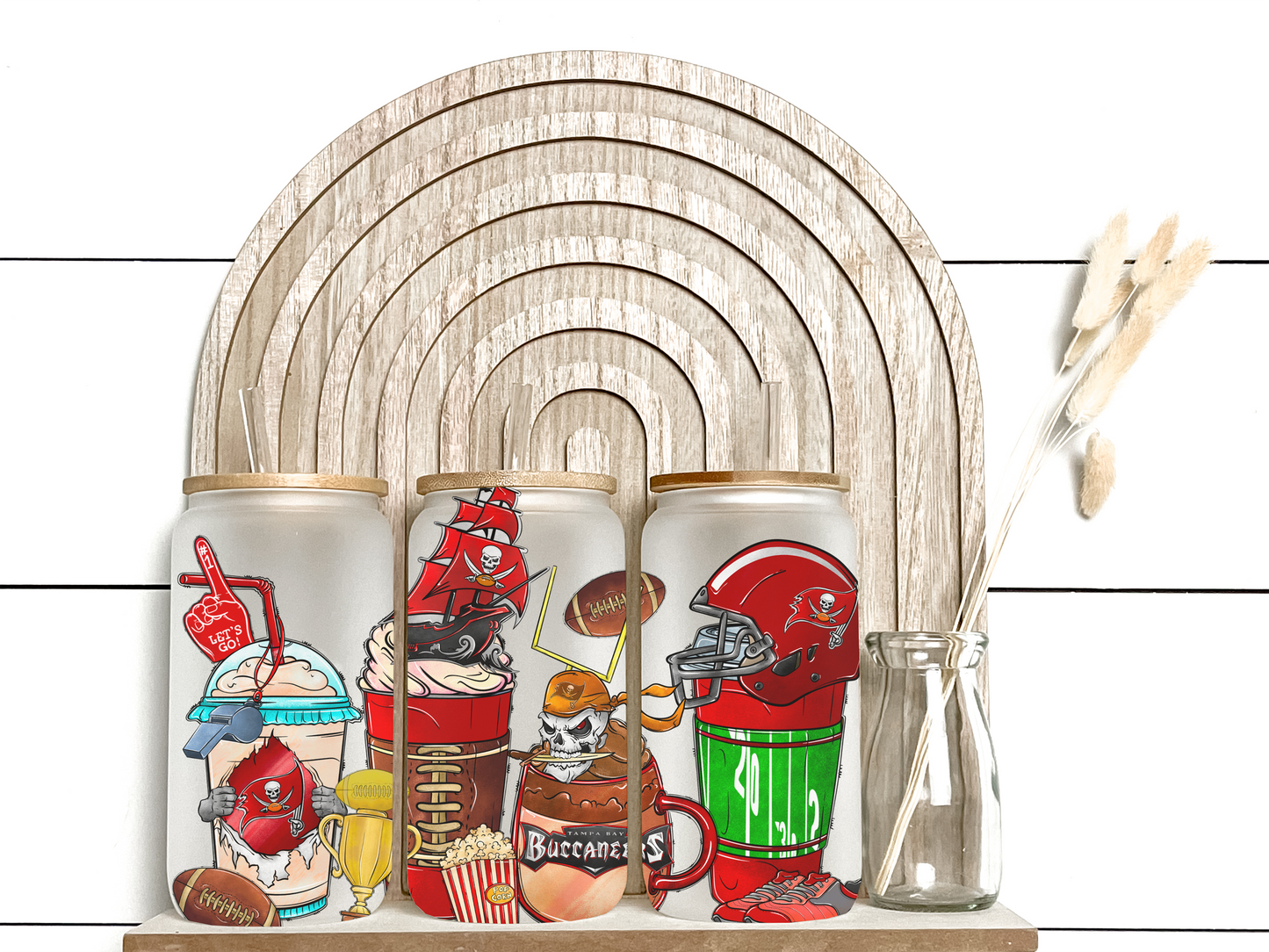 16oz Tampa Bay Bucs Inspired Glass Tumbler