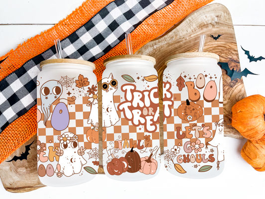 16oz Trick or Treat Boho Frosted/Clear Tumbler