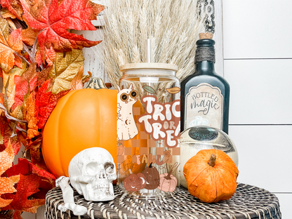 16oz Trick or Treat Boho Frosted/Clear Tumbler