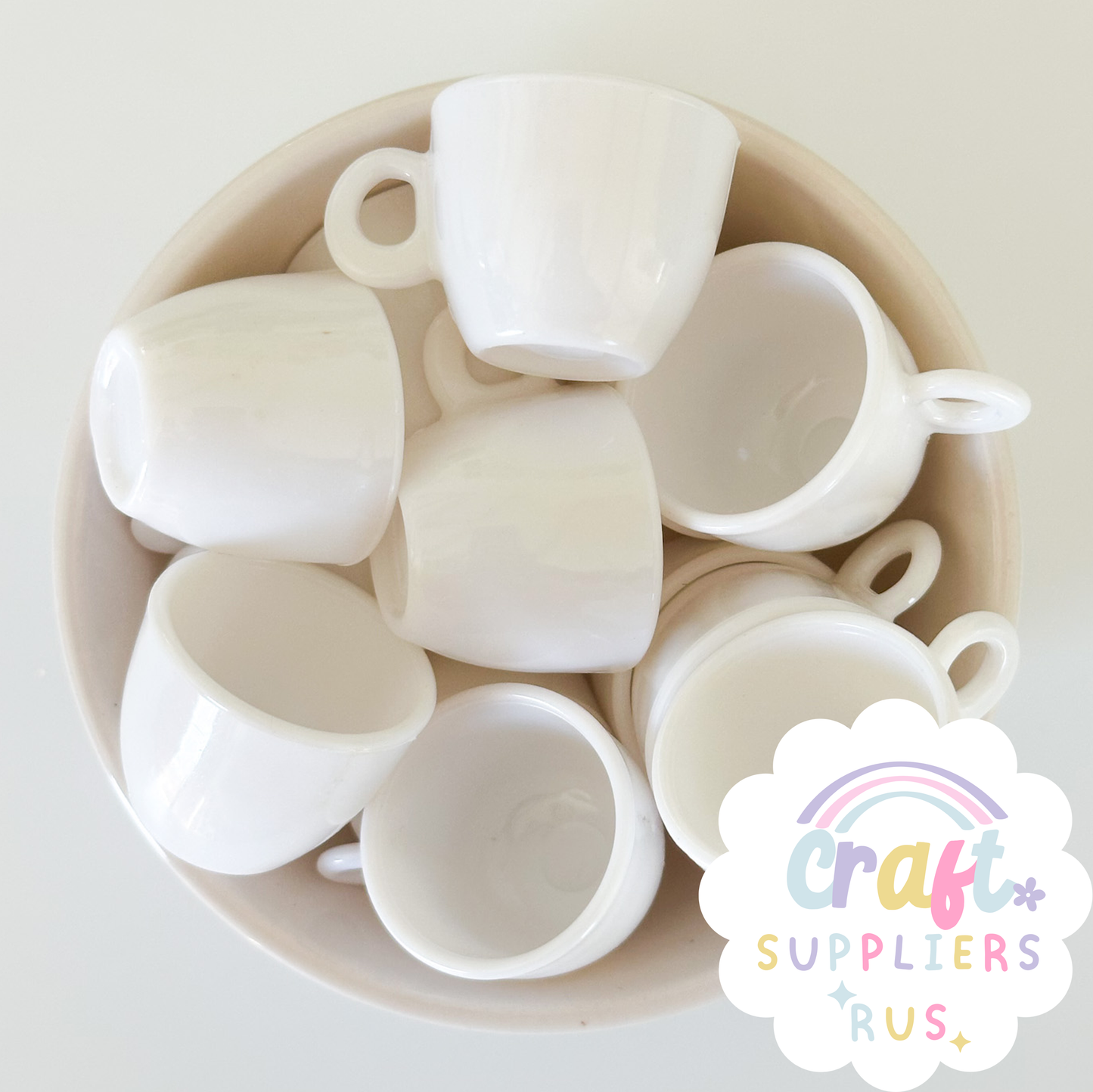 Set of 3 White Mini Mugs