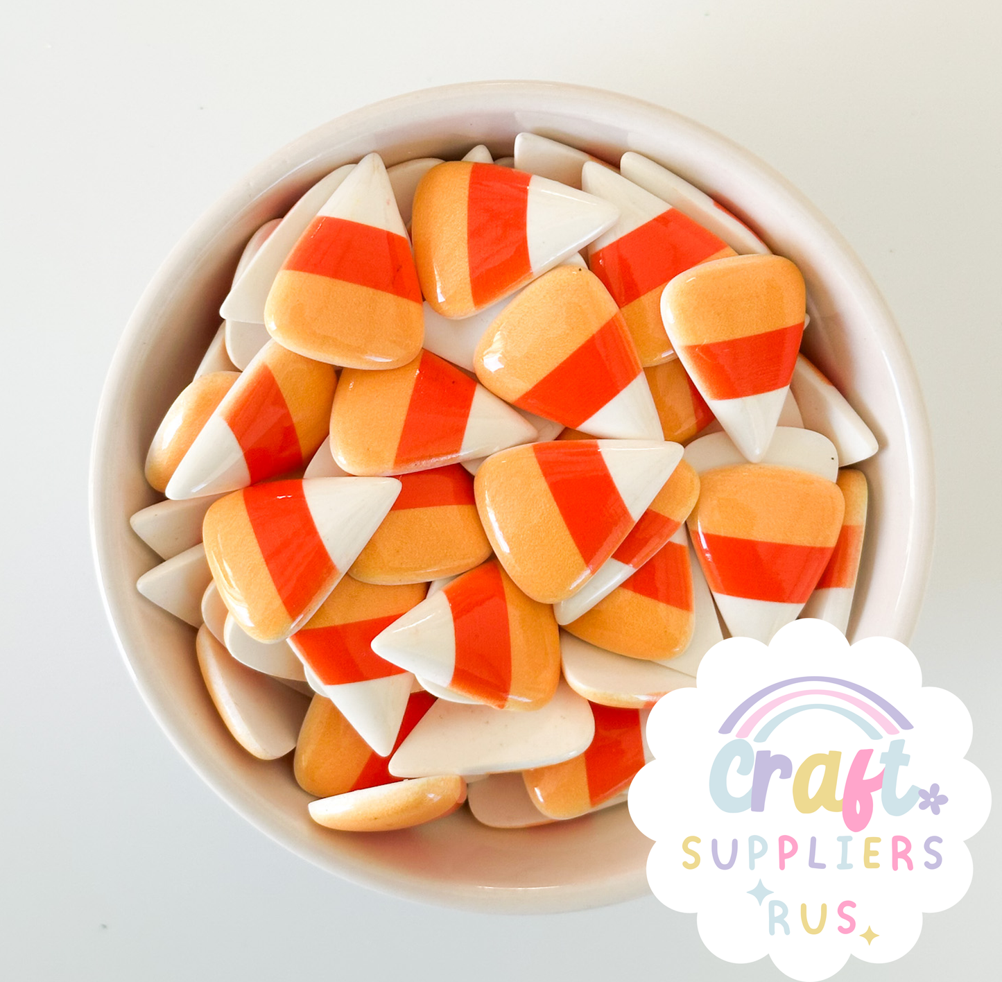 Flat Back Candy Corn Cabochons