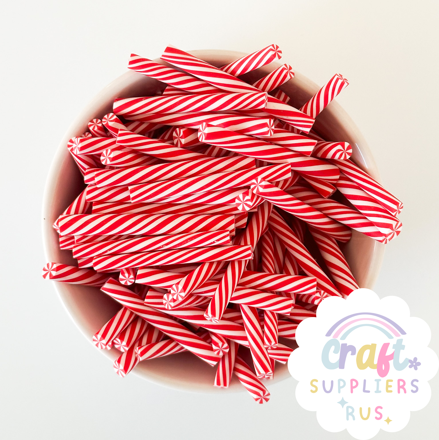 Peppermint Polymer Clay Candy Cane Sticks