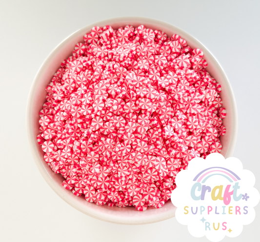 5MM Pink Peppermint Polymer Clay Sprinkles