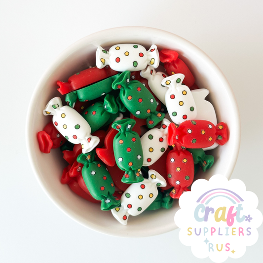 6/12/18/24pc Fake Christmas Flatback Candies