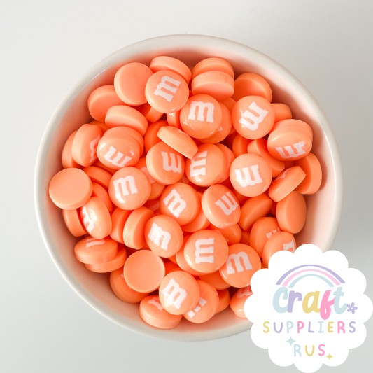 20/40/100pc Flat Back Coral M&Ms Cabochons