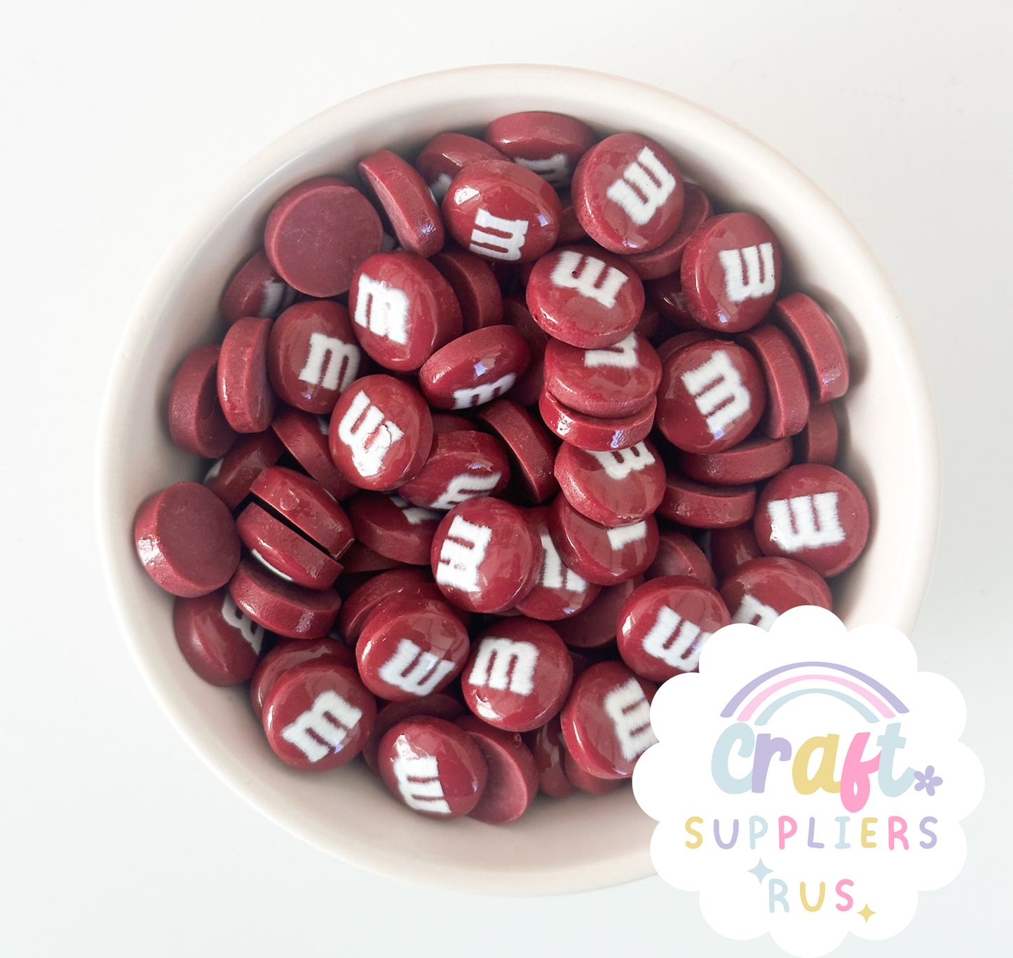 20/40/100pc Flat Back Burgundy M&Ms Cabochons