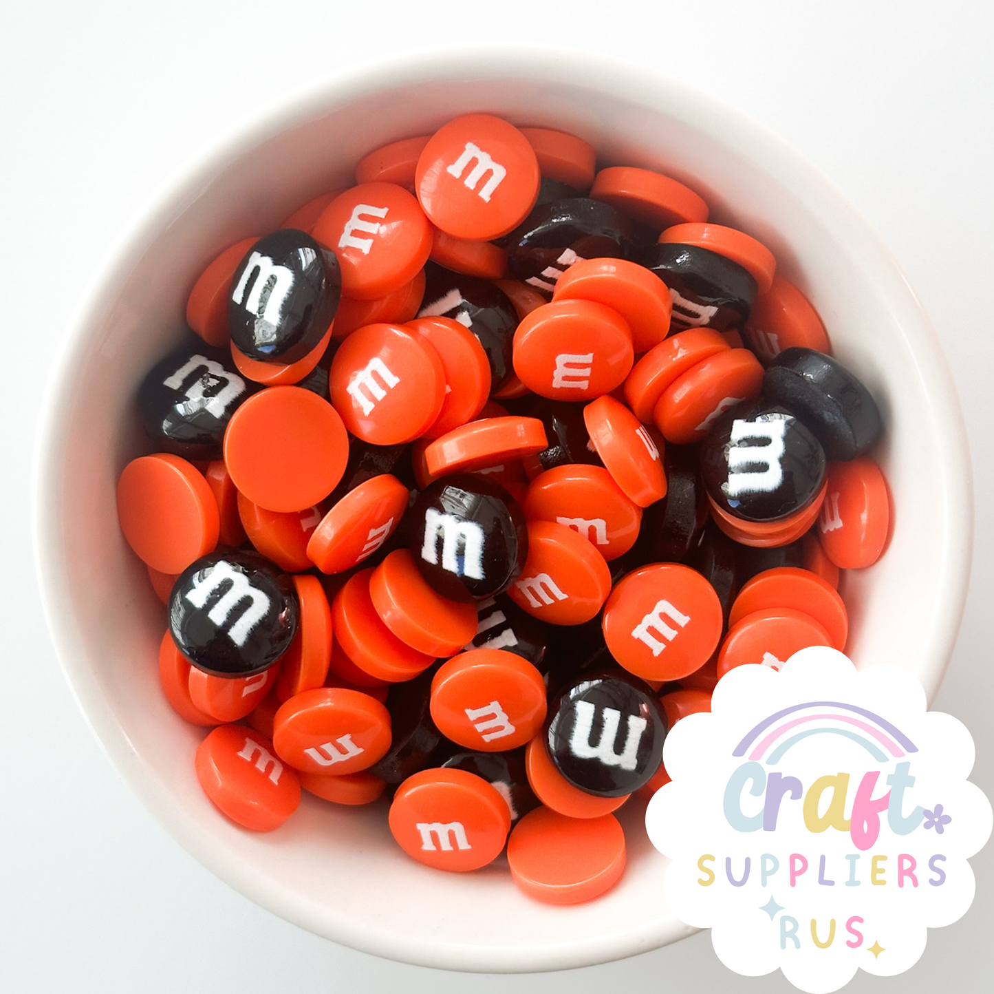 20/40/100pc Fake Halloween M&Ms Cabochons