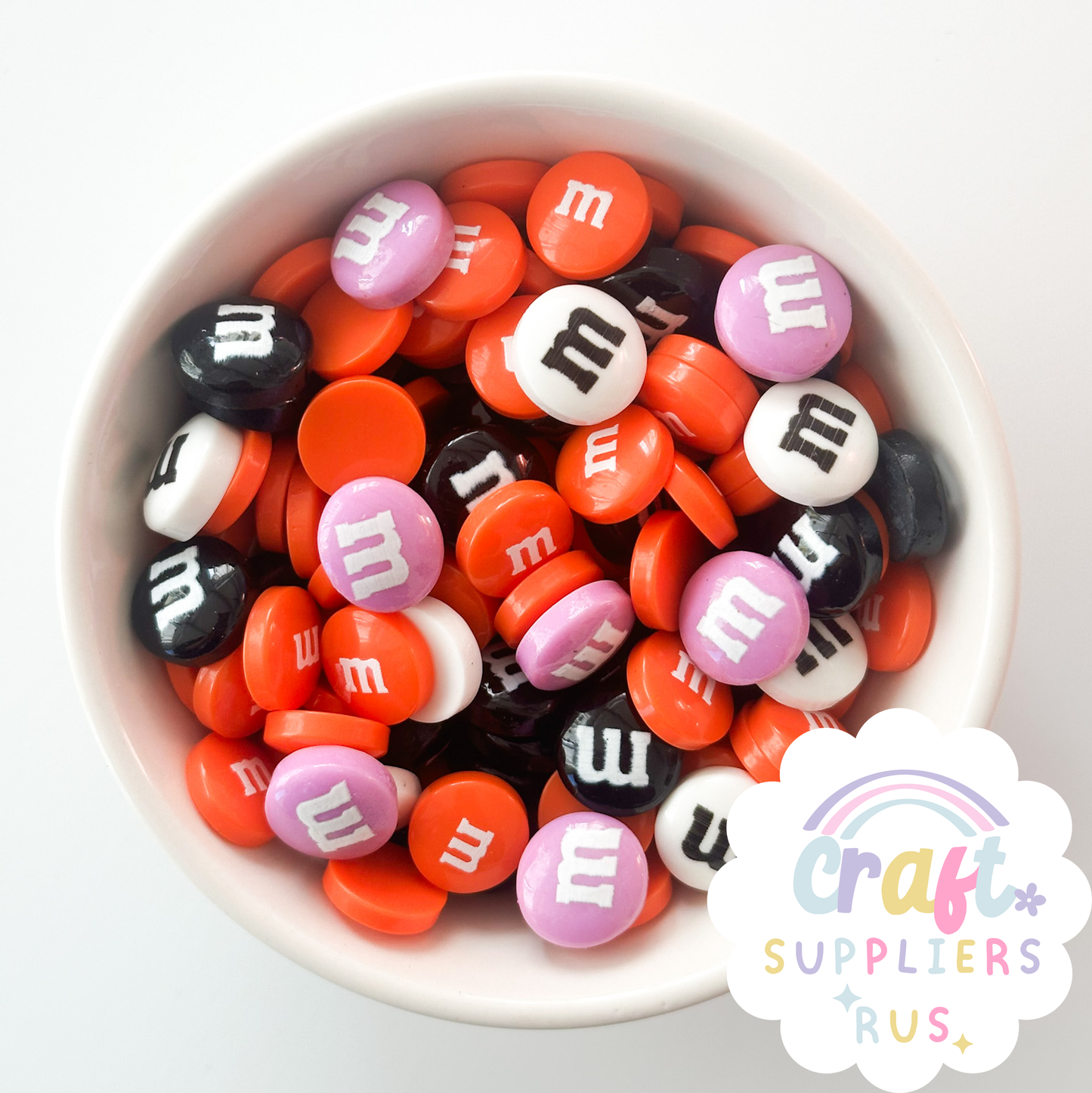 20/40/100pc Fake Halloween M&Ms Cabochons