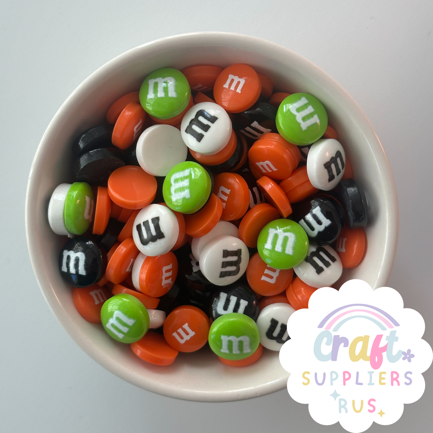 20/40/100pc Fake Halloween M&Ms Cabochons