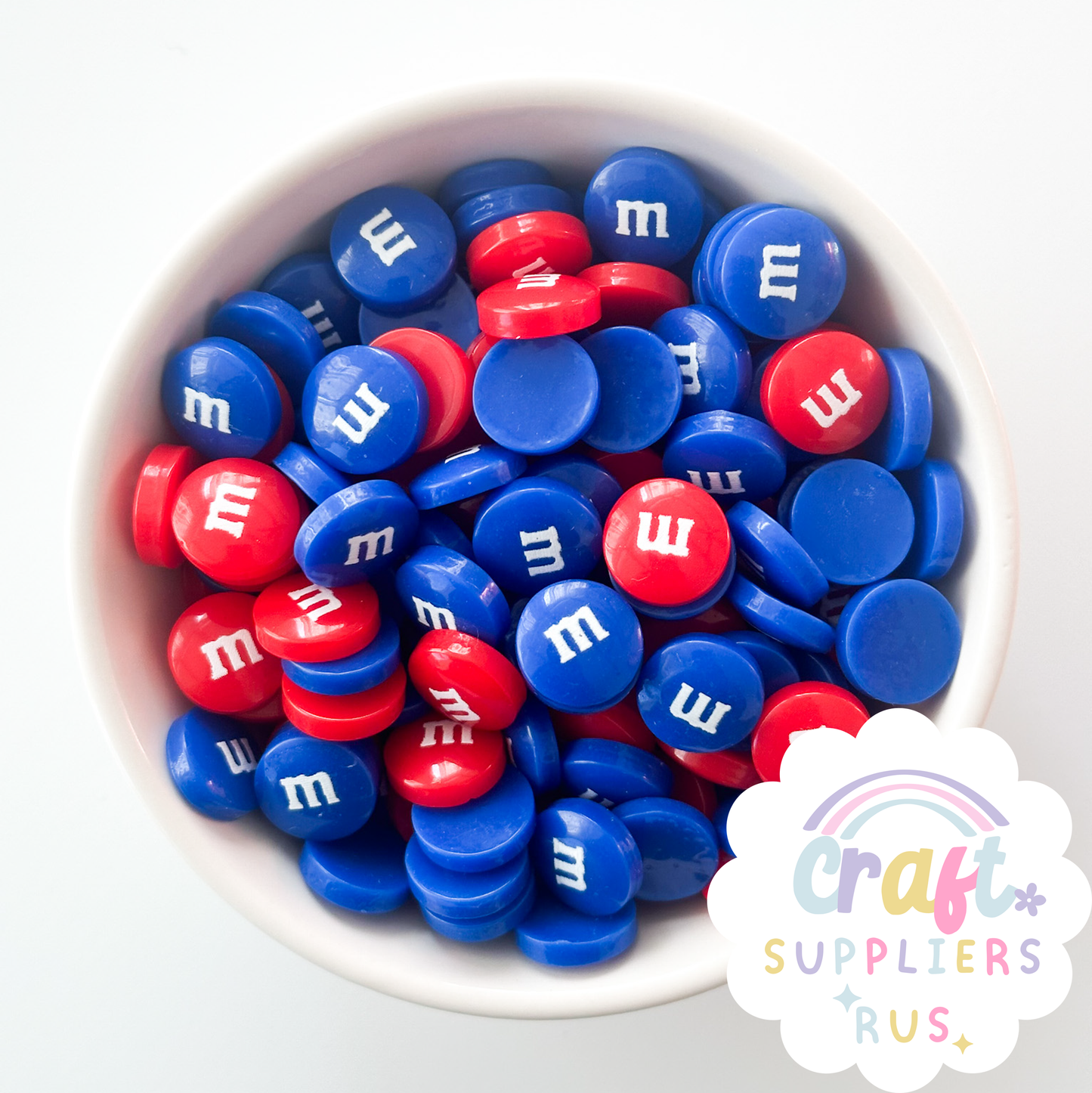 20/40/100pc Flat Back Patriotic M&Ms Cabochons