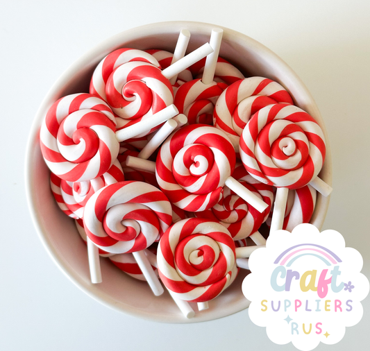 Polymer Clay Peppermint Lollipops