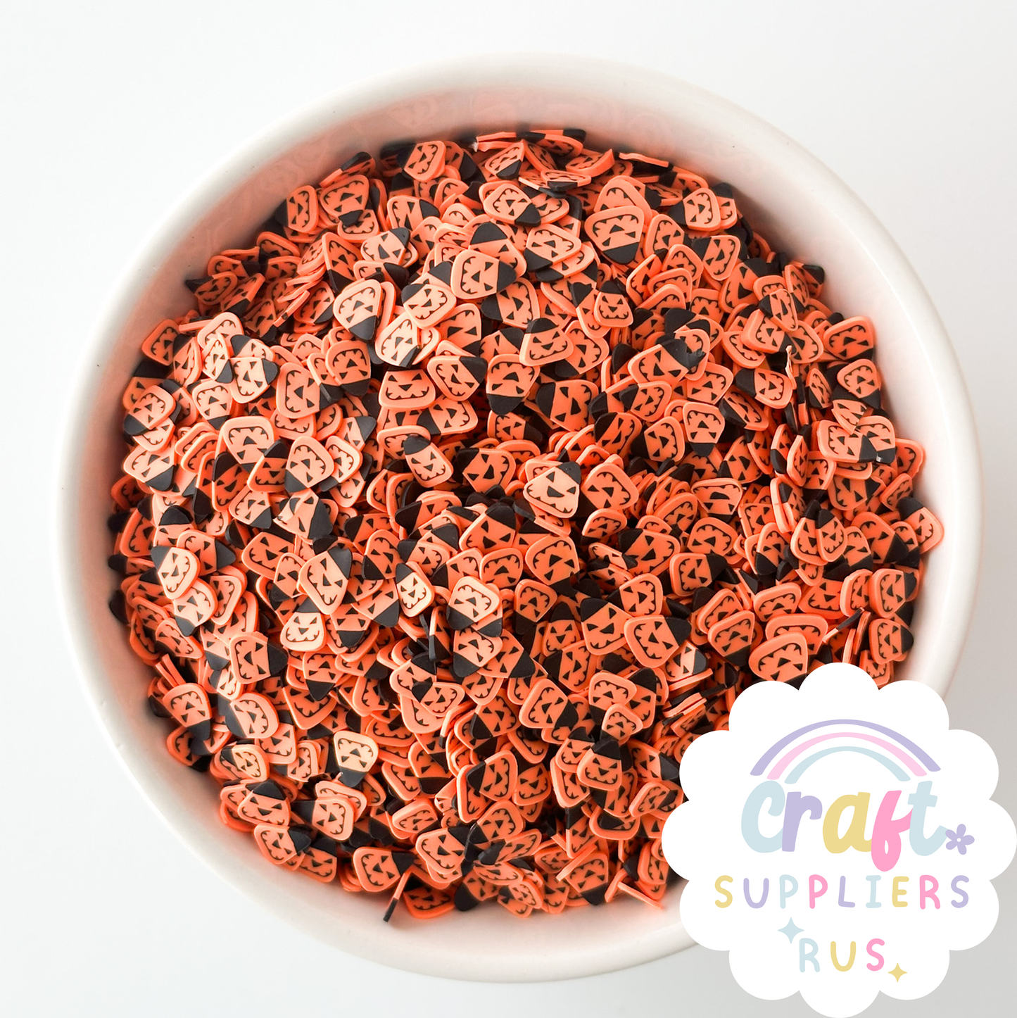 5mm Fake Jack O Lantern Pumpkin Polymer Clay Sprinkles