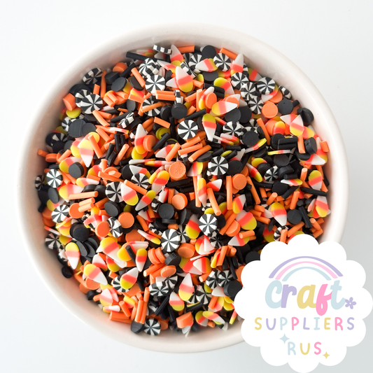 Halloween Candy Corn & Peppermint Polymer Clay Sprinkles