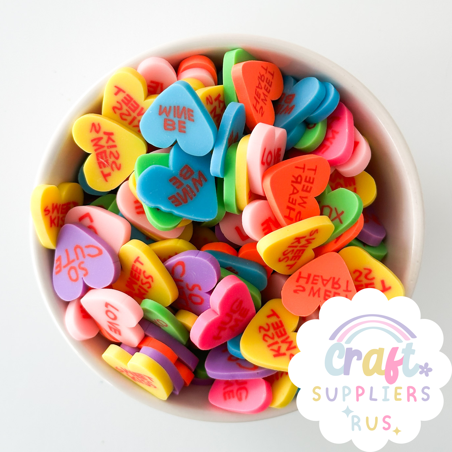 20MM Large Polymer Clay Conversation Hearts