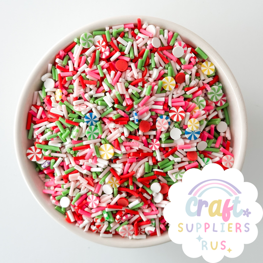 Fake Christmas Polymer Clay Peppermint Sprinkles