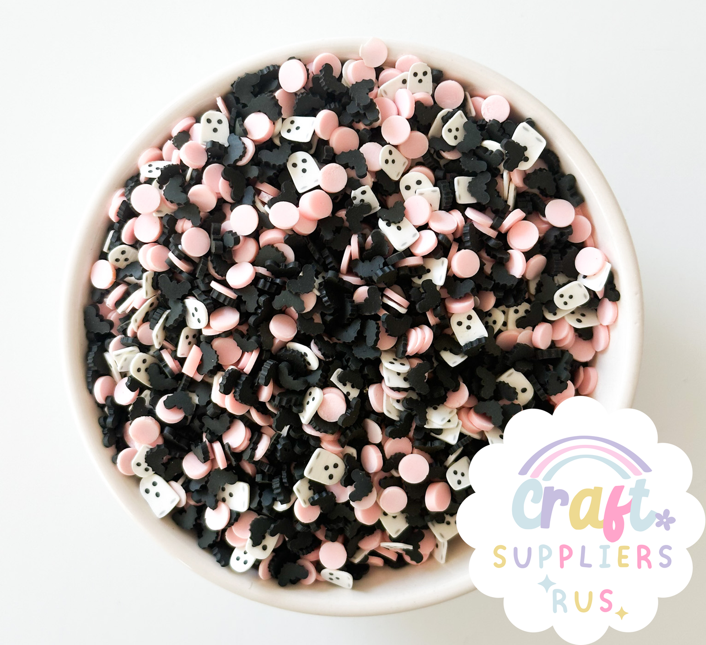 Halloween Pink & Black Polymer Clay Sprinkles