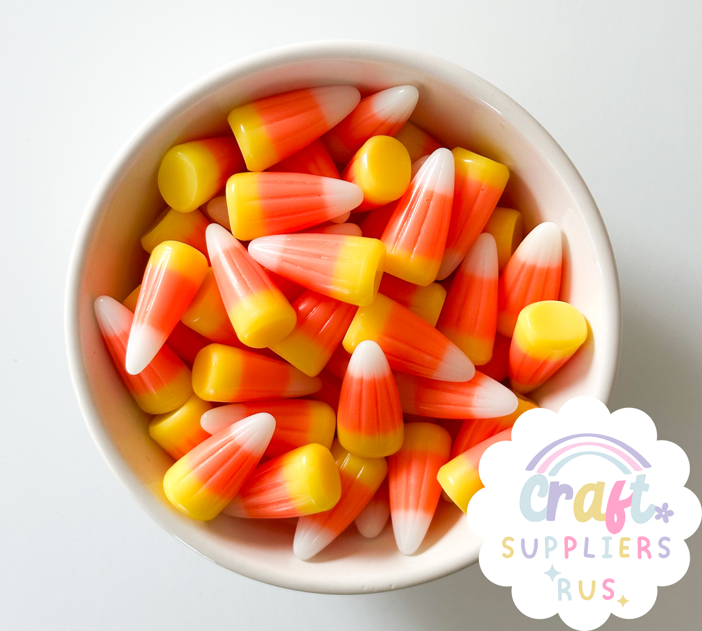 6/12pc Faux Candy Corn Cabochons