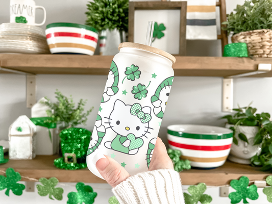 16oz St. Patrick's Day Hello Kitty Tumbler