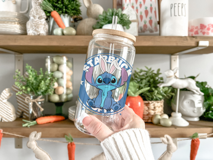 16oz Easter Stitch Glass Tumbler